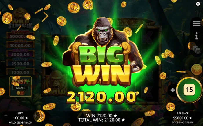 Wild Silverback - malaking panalo na may naipong barya
